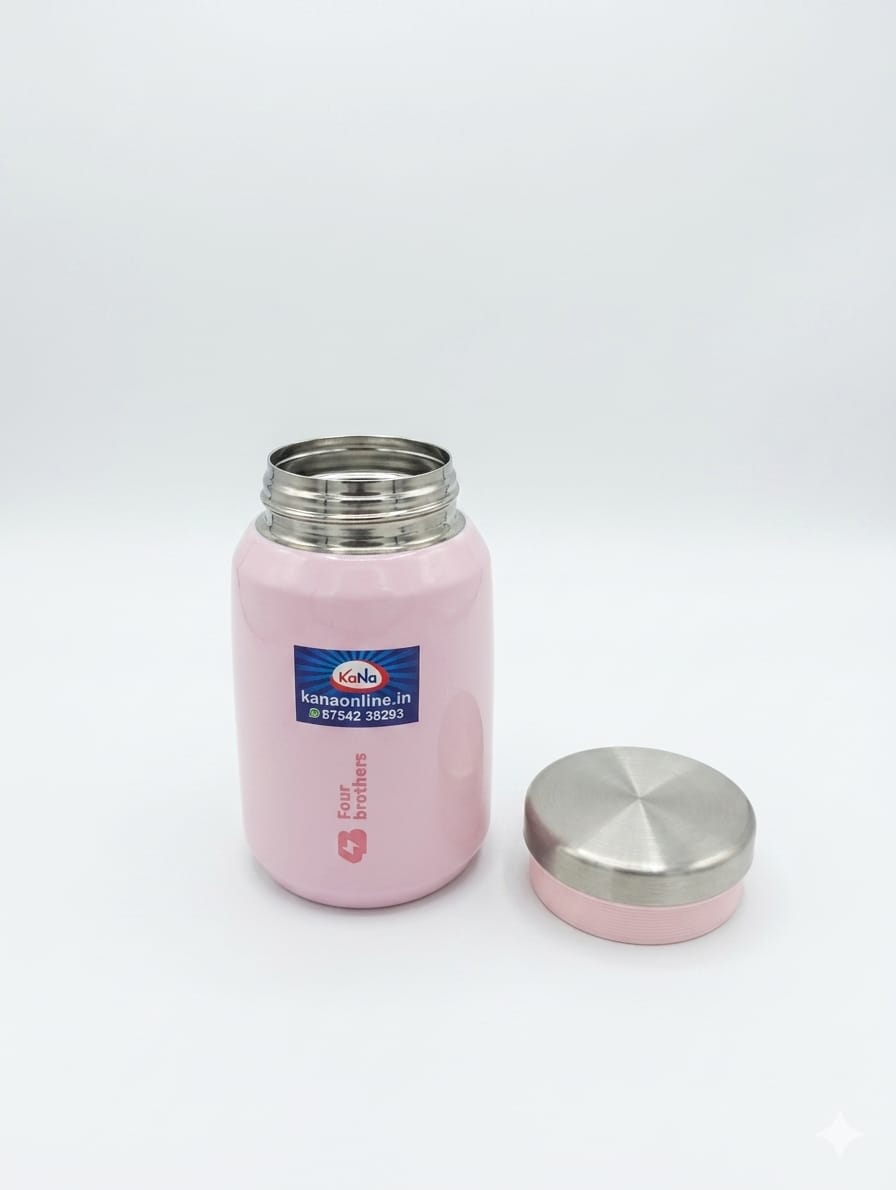 Stainless Steel Pink Colour-Sambar & Soup Jar Set (2) 300ML & 500ML - Image 5