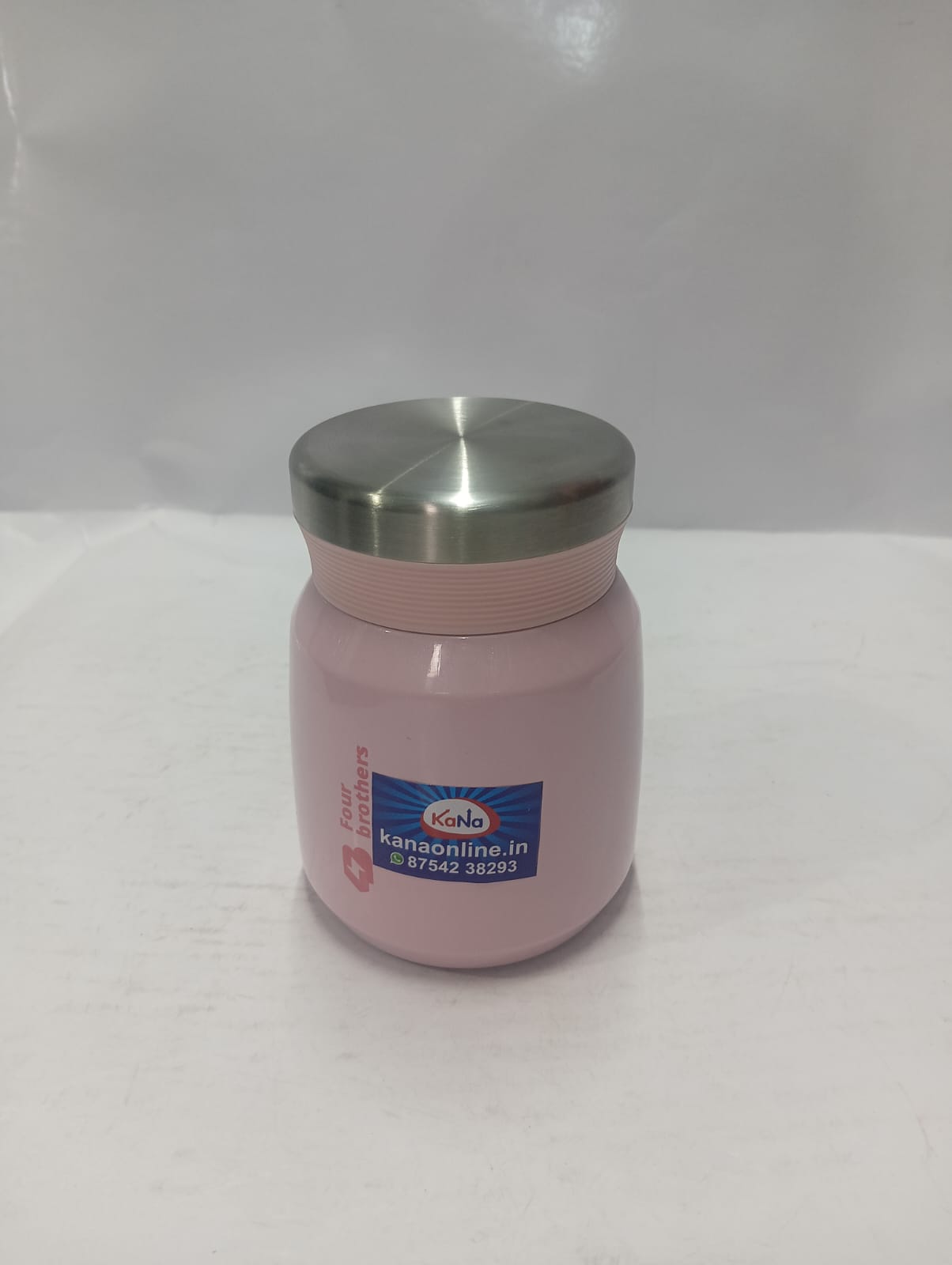 Stainless Steel Pink Colour-Sambar & Soup Jar Set (2) 300ML & 500ML - Image 6