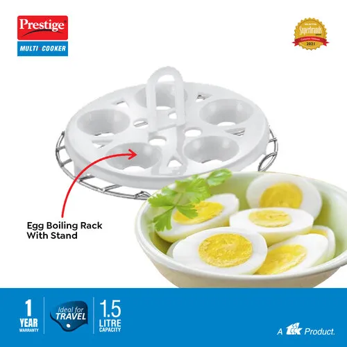 Prestige PMC 3.0+ Stainless Steel Outer Lid Multi Cooker 1.5L -Idli Stand with 3 Plates, Egg Boiling Rack with Stand, Steamer - Image 7