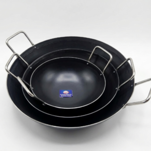 Iron Kadai Set (3) With Stainless Steel Handles