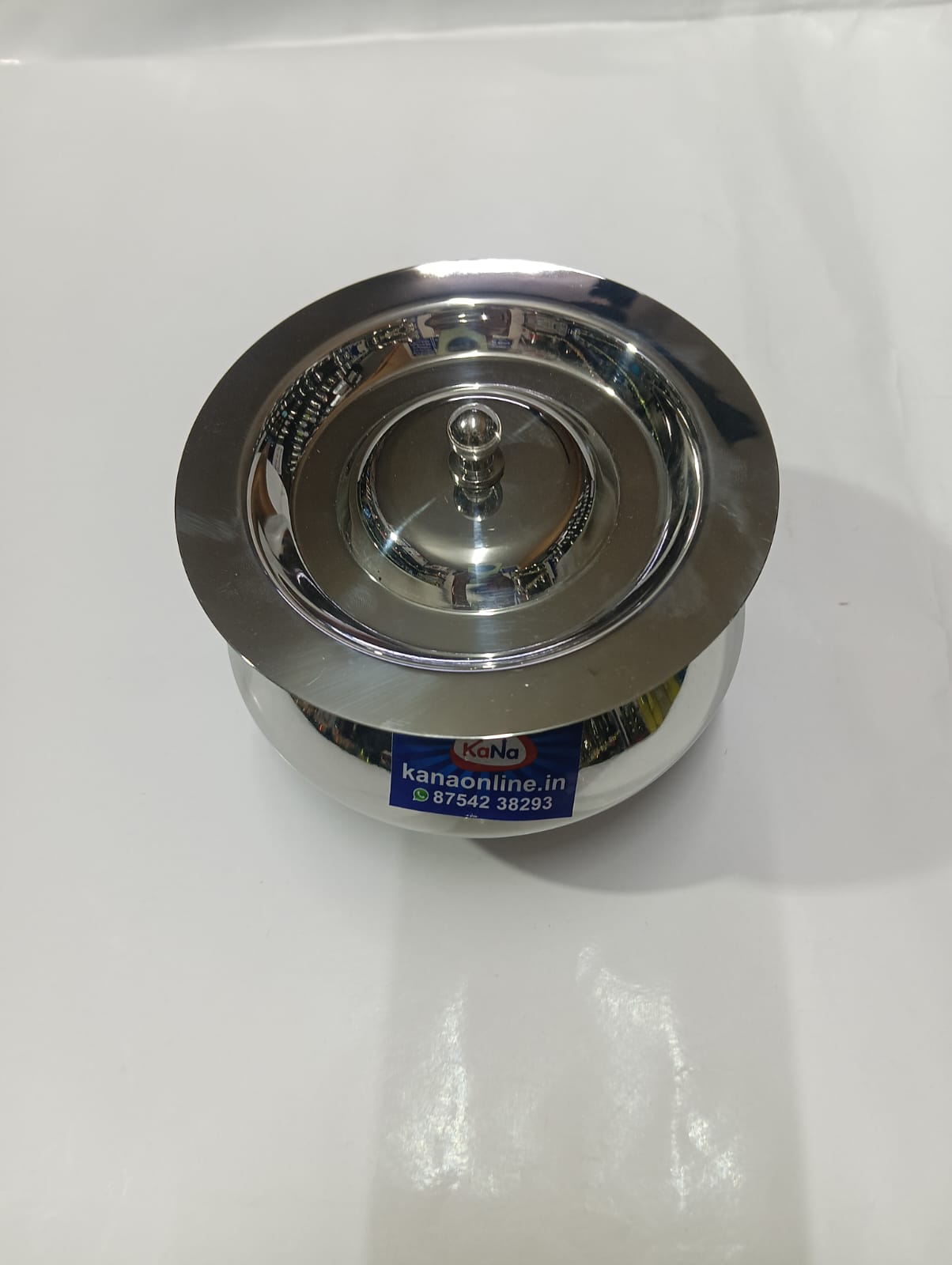 Stainless Steel Fancy Belly Shape Ghee Pot With Lid 3-Piece - Image 7