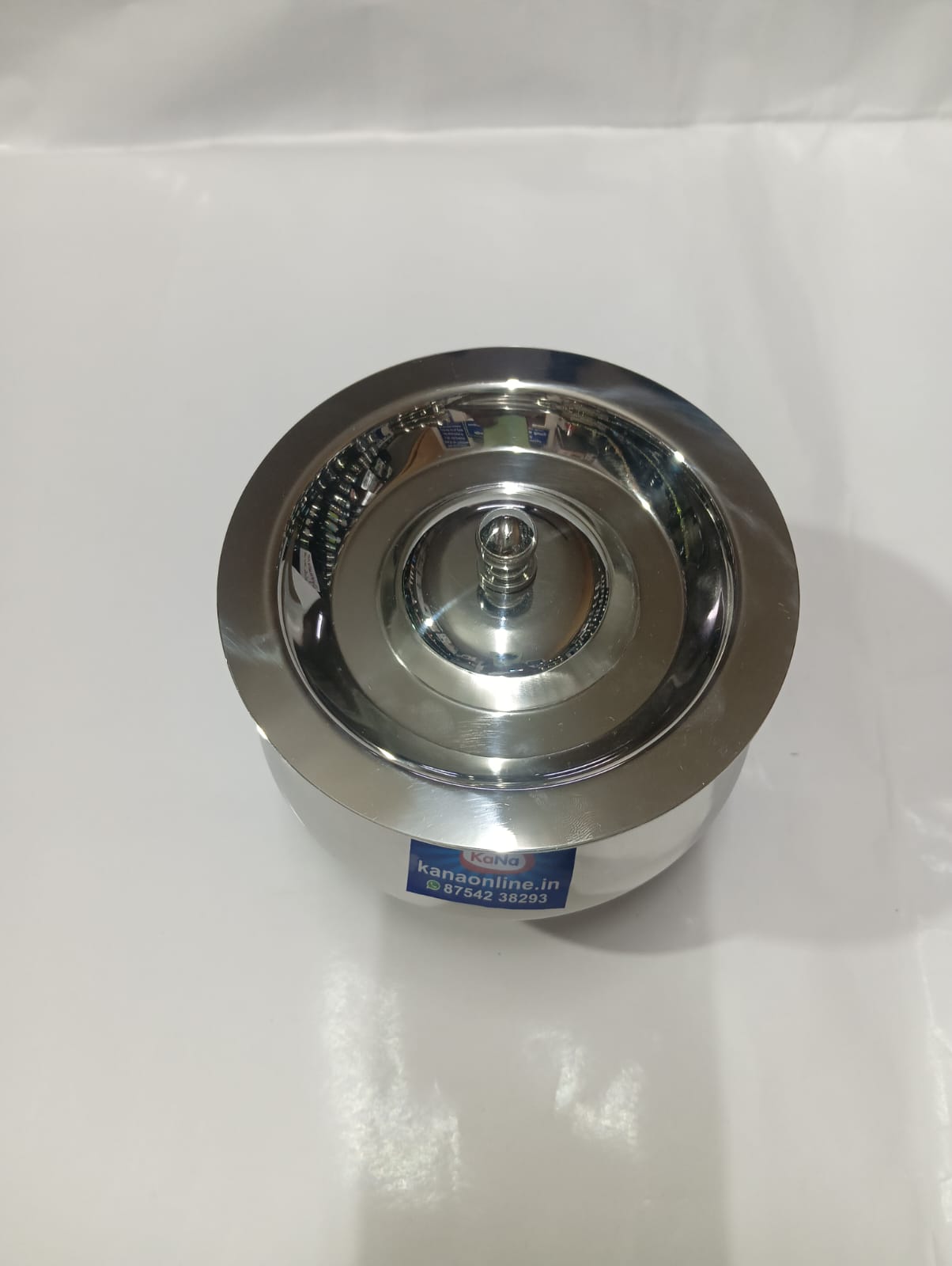 Stainless Steel Fancy Belly Shape Ghee Pot With Lid 3-Piece - Image 11