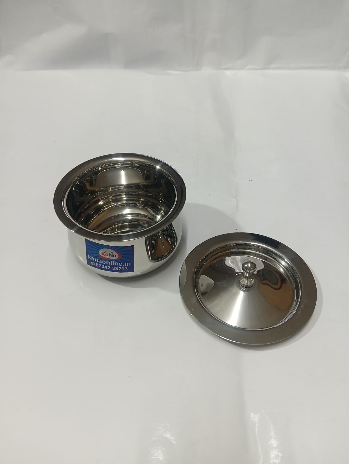 Stainless Steel Fancy Belly Tope With Lid 3-Pieces - Image 3