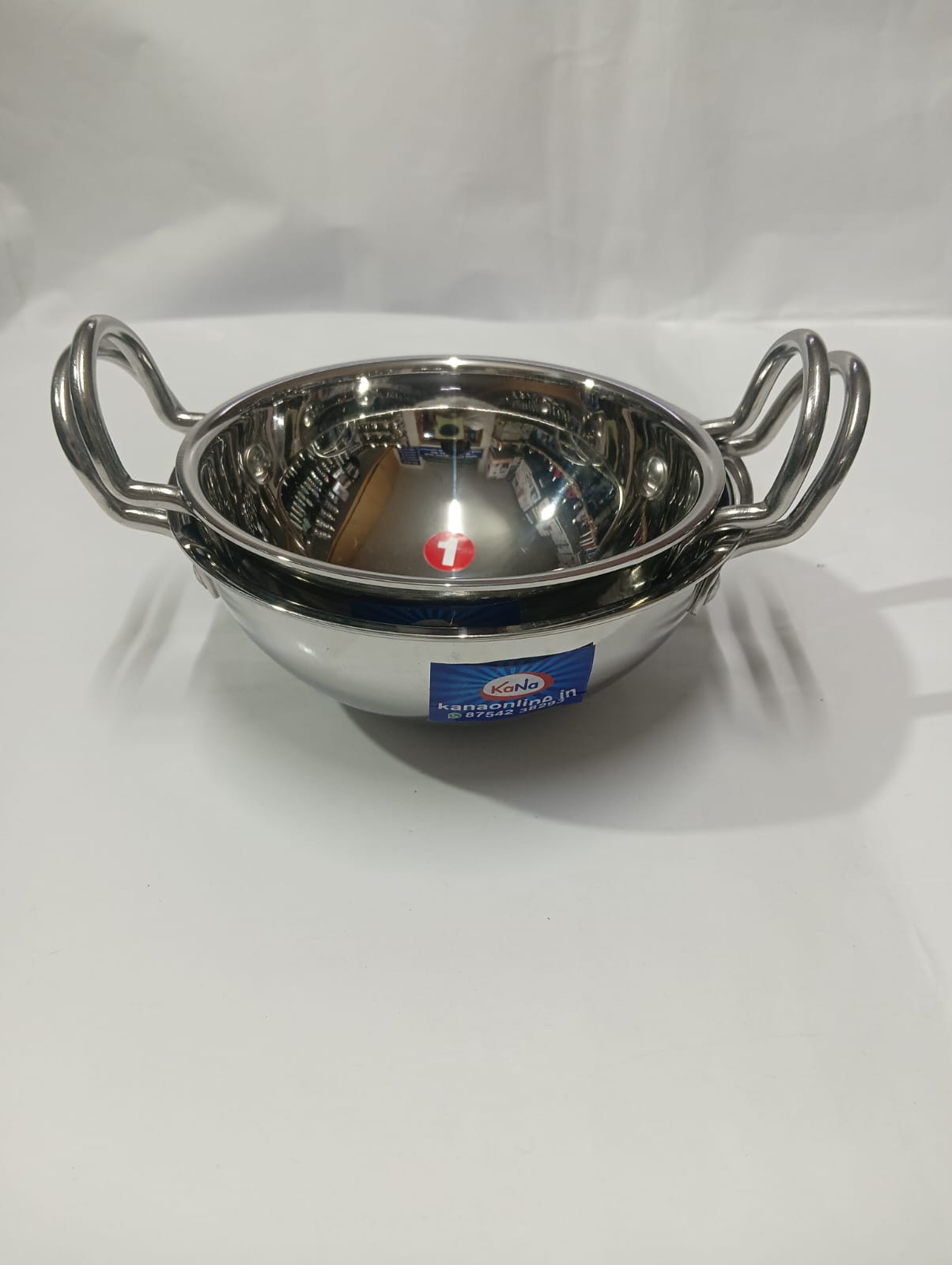 Stainless Steel Heavy Weight Kadaai With handle - Image 3