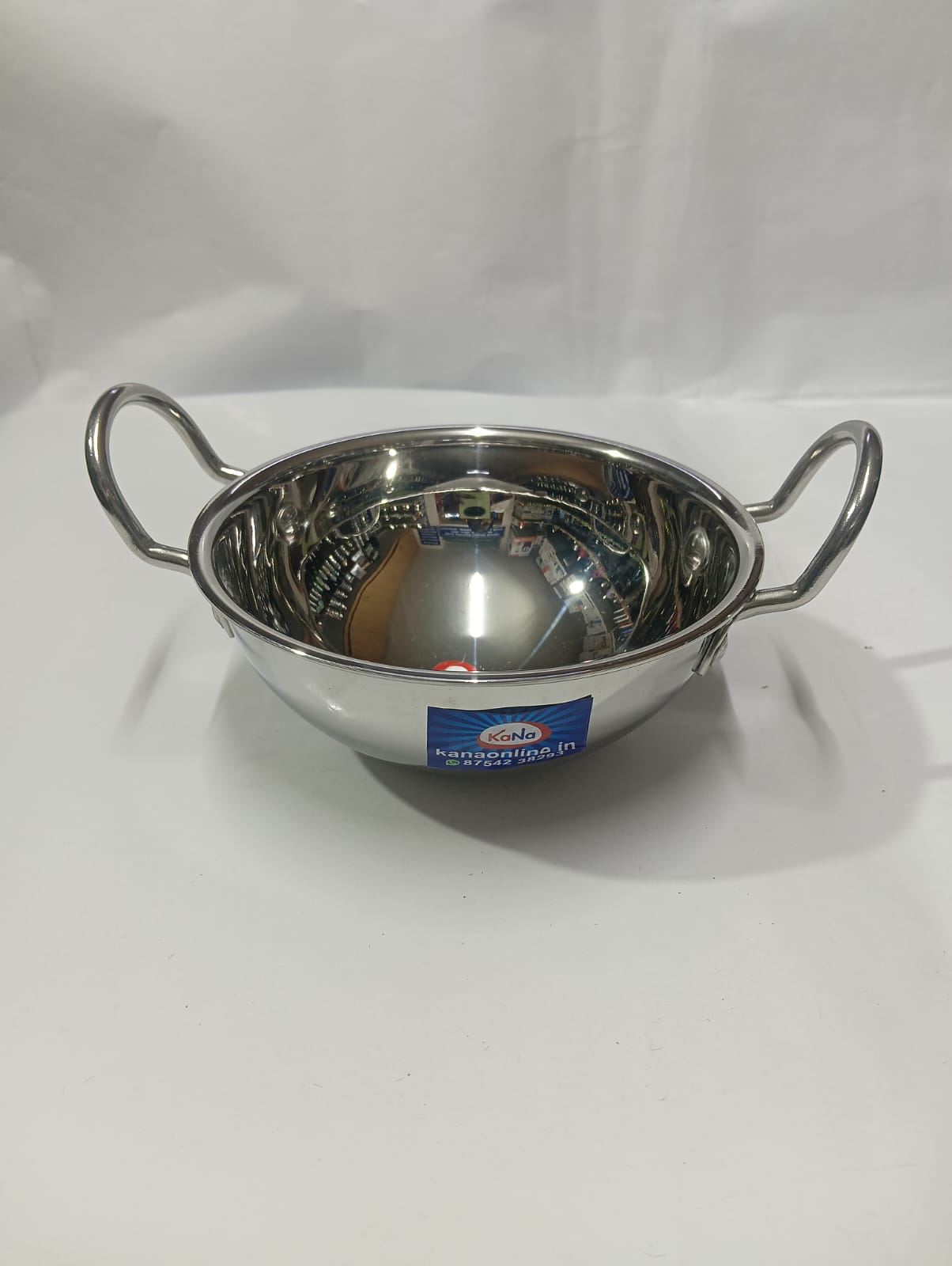 Stainless Steel Heavy Weight Kadaai With handle - Image 2
