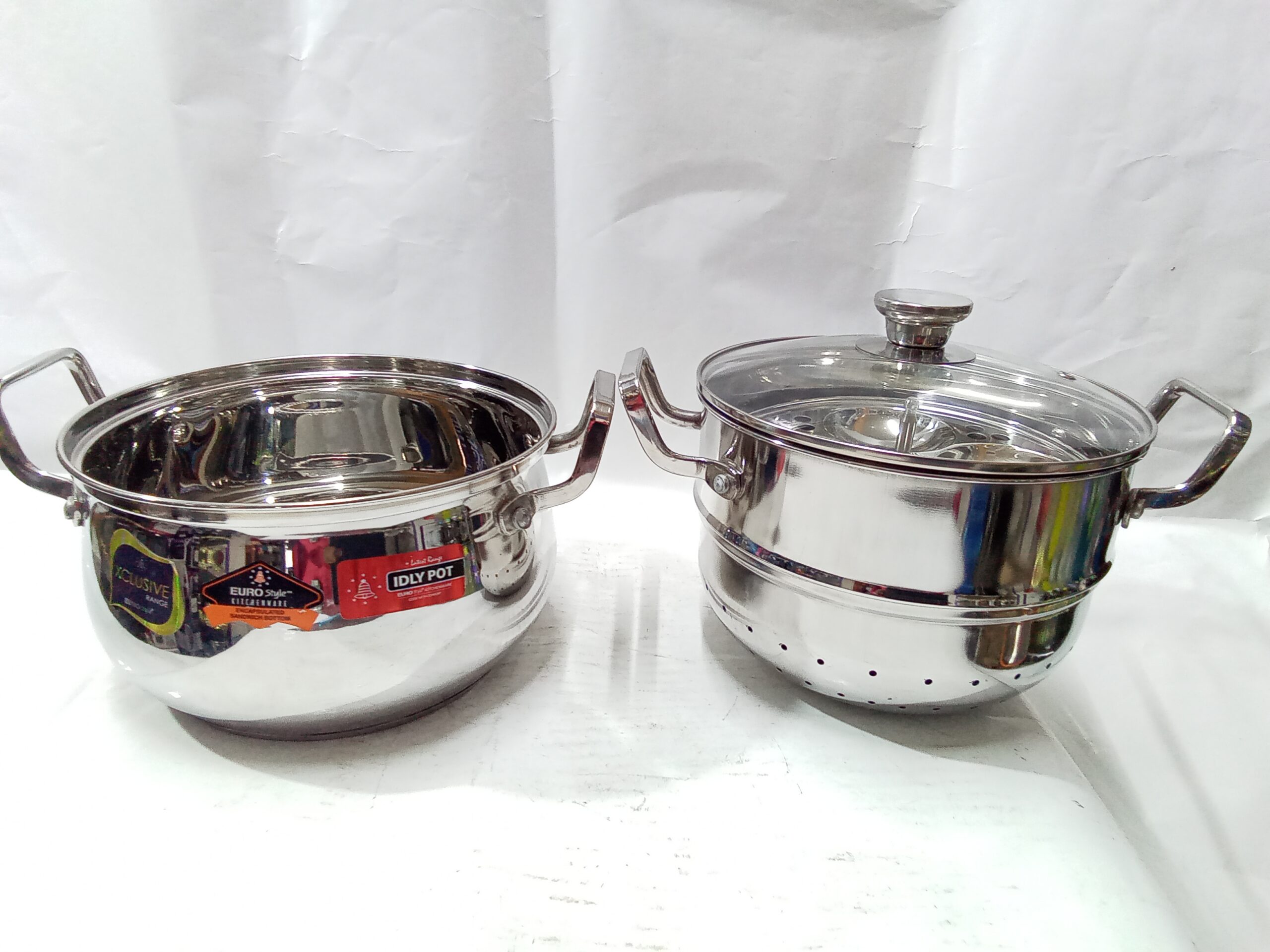 EURO Style Deluxe Globe Stainless Steel Multipurpose Cooking Steamer Pot Set (16 Idlies, Medium size). - Image 2