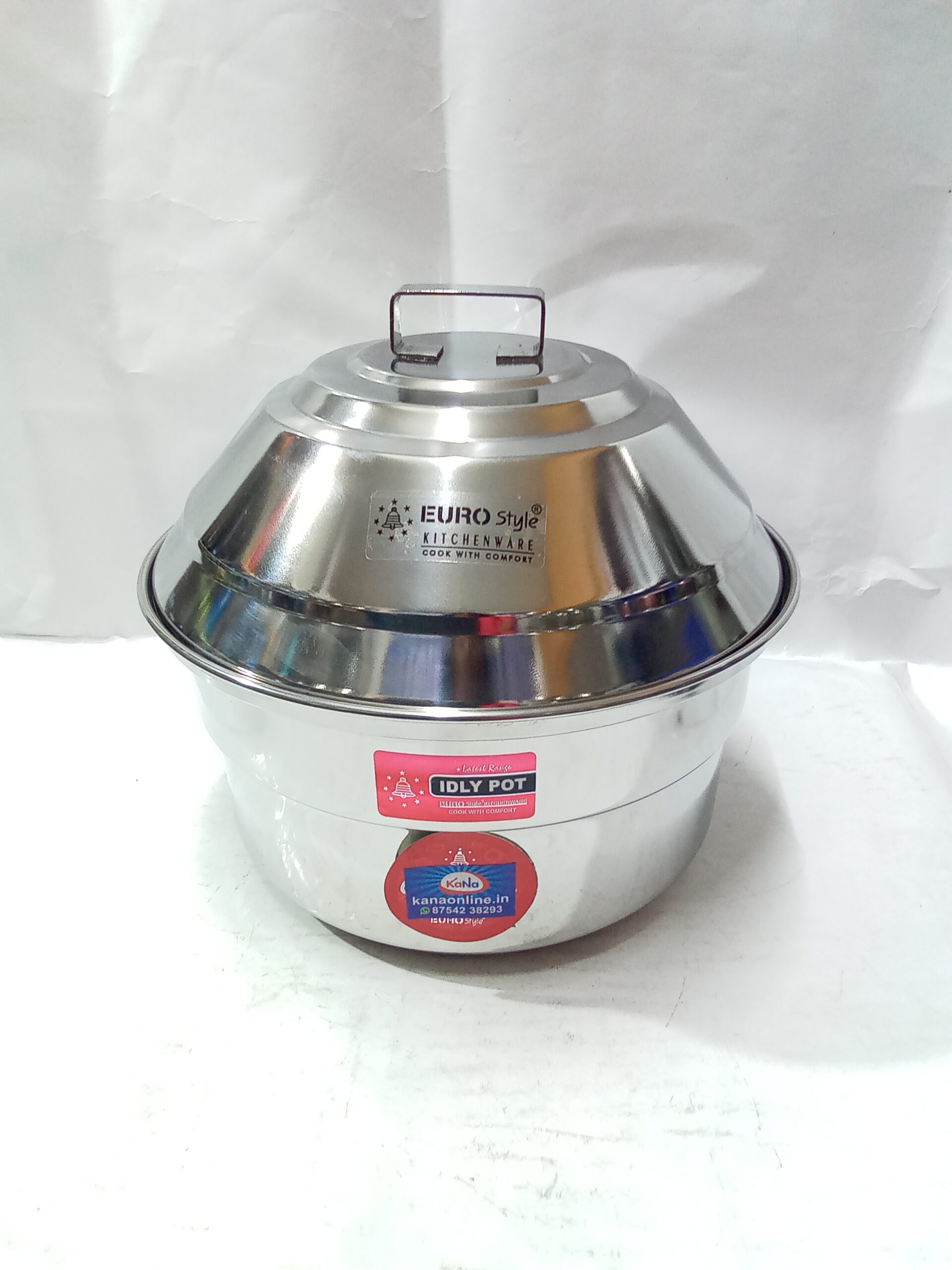EUROStyle Madras Paanai 10 Idlies Stainless Steel Steamer Pot - Image 2