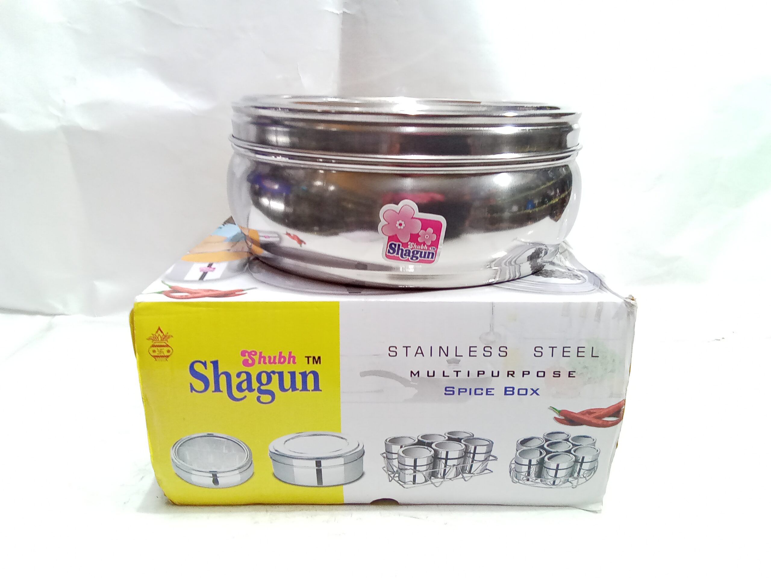 Stainless Steel Multipurpose Spice Box package.