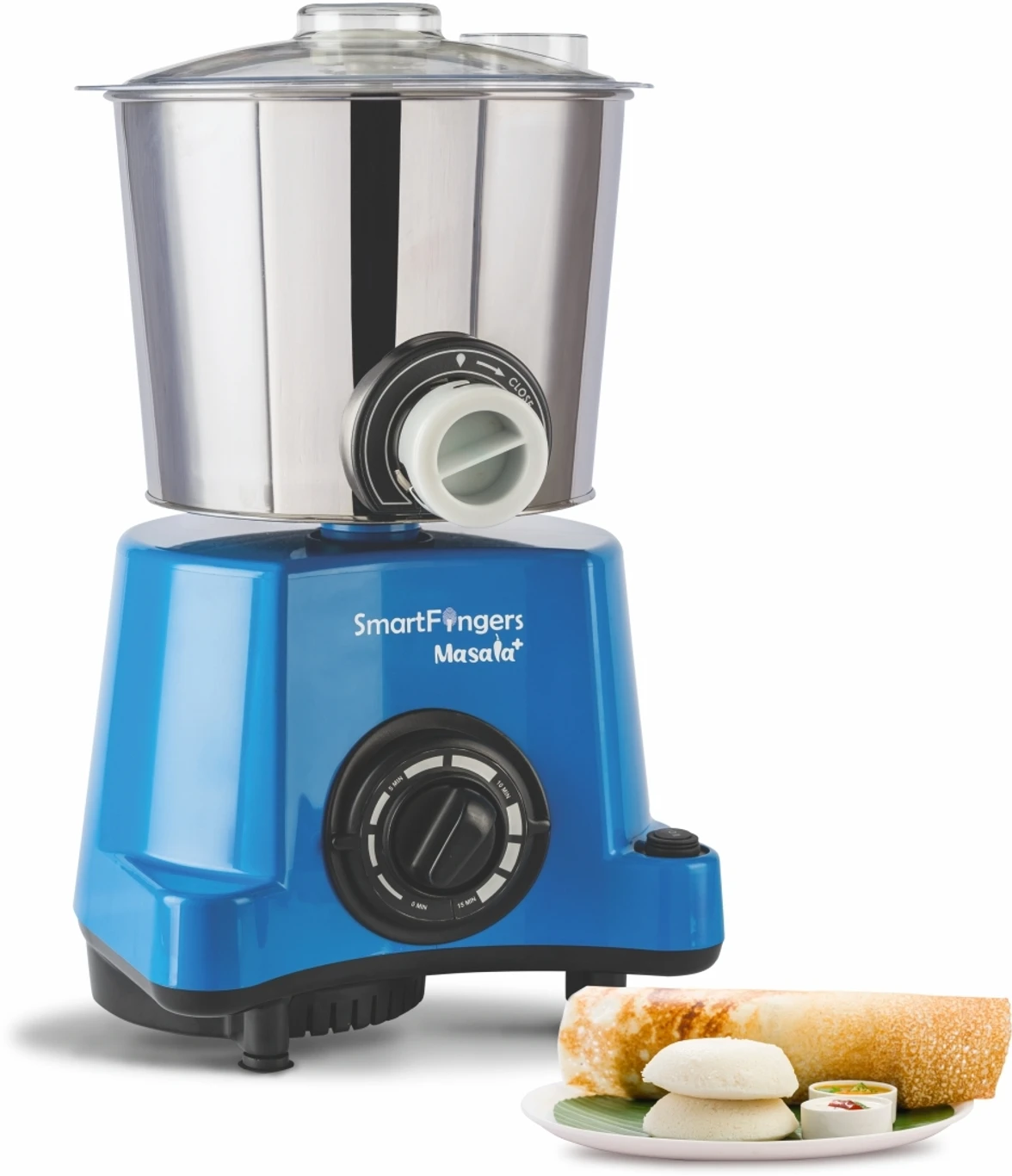 SMARTFINGERS Masala + Table Top Masala Wet Grinder 230V 50hz 2 Liter Wet Grinder (Blue)